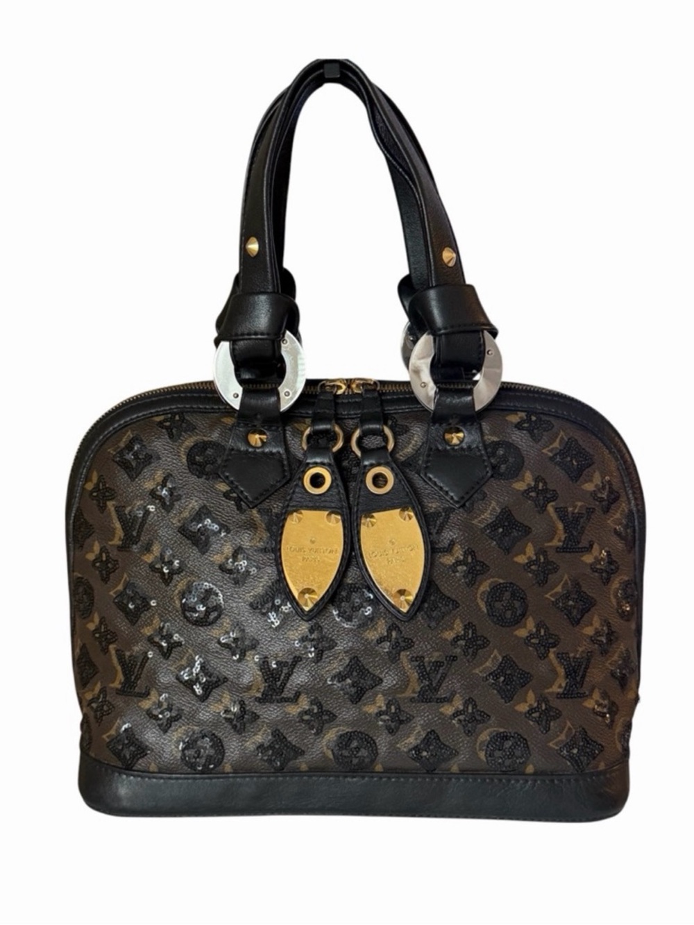 Louis Vuitton Monogram Eclipse Alma PM Sequin Limited Edition Black